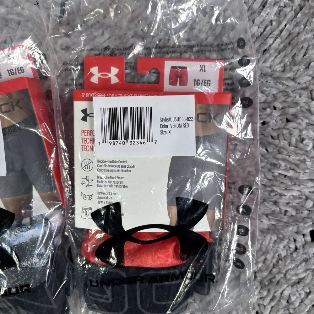Under Armour Performance Tech 6 Inch Boxerjock Lot of 3 Mens XL Underwear NWTGS